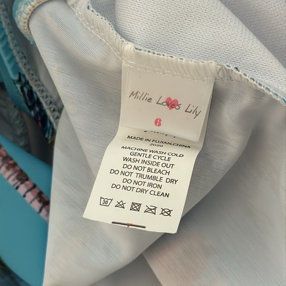 NWT Millie Loves Lilly Dinosaur Ruffle one piece Swimsuit Blue 6 - Picture 3 of 4